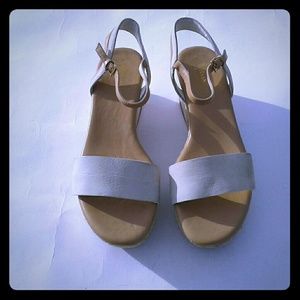 Cole Haan Cream Tan Espadrilles Wedge -NEW